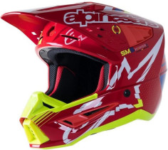 Casca Moto MX/Enduro Supertech S-M5 Action Red/White/Fluo Yellow 24