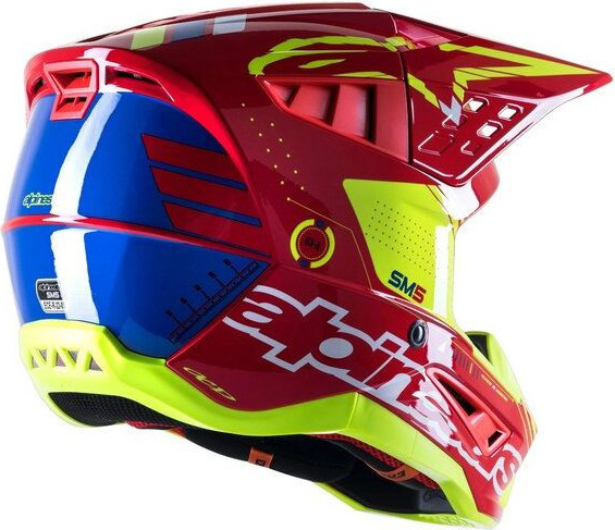 Casca Moto MX/Enduro Supertech S-M5 Action Red/White/Fluo Yellow 24