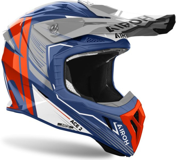 Casca Moto MX/Enduro Aviator Ace 2 Engine Cerulean Glossy Blue/Grey/Red