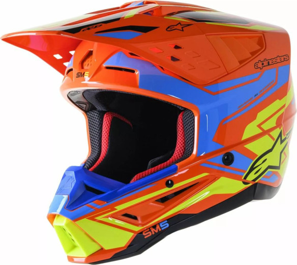 Casca Moto MX/Enduro Supertech M5 Action 2 Orange/Blue/Yellow 24