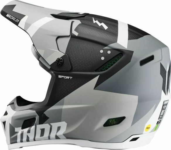 Casca Moto MX/Enduro Reflex Sport Carbon Brave MIPS Grey/White 2025