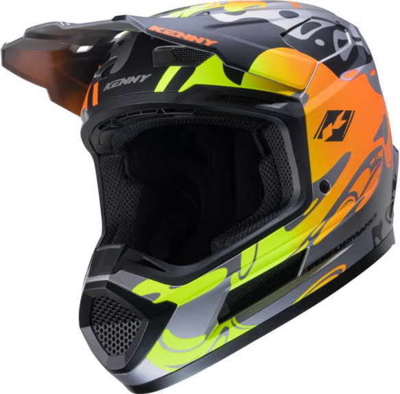 Casca Moto MX/Enduro Performance Steel Grey/Black/Orange/Green 25