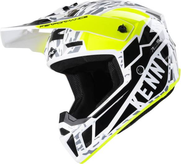 Casca Moto MX/Enduro Performance MIPS Stone Grey/Black/White/Yellow Fluo