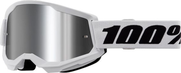 Ochelari Moto MX/Enduro Strata 2 White Silver-Mirror Lens 50028-00019