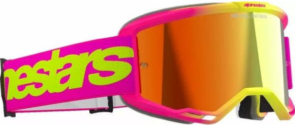 Ochelari Moto MX/Enduro Vision 5 Wordmark Pink/Yellow/Mirror Red