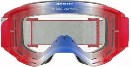 Ochelari Moto MX/Enduro Vision 5 Corp Red/White/Blue/Clear
