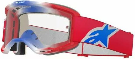Ochelari Moto MX/Enduro Vision 5 Corp Red/White/Blue/Clear