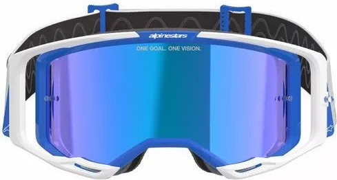 Ochelari Moto MX/Enduro Vision 8 Corp Blue/White/Mirror Blue