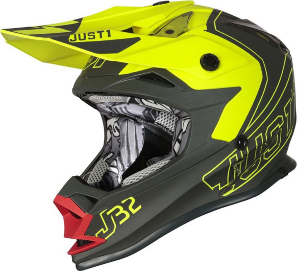 Casca Enduro Copii J32 Pro Vertigo Grey/Red/Yellow Fluo