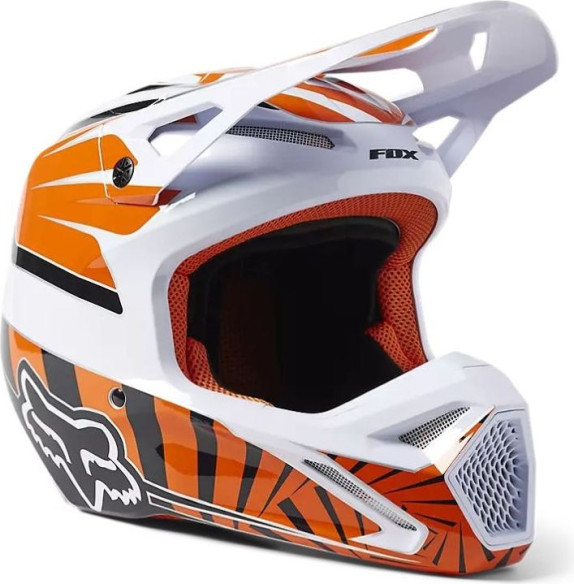 Casca Moto MX/Enduro Copii Youth V1 GOAT DOT/ECE White/Black/Orange