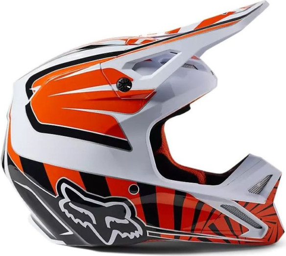 Casca Moto MX/Enduro Copii Youth V1 GOAT DOT/ECE White/Black/Orange
