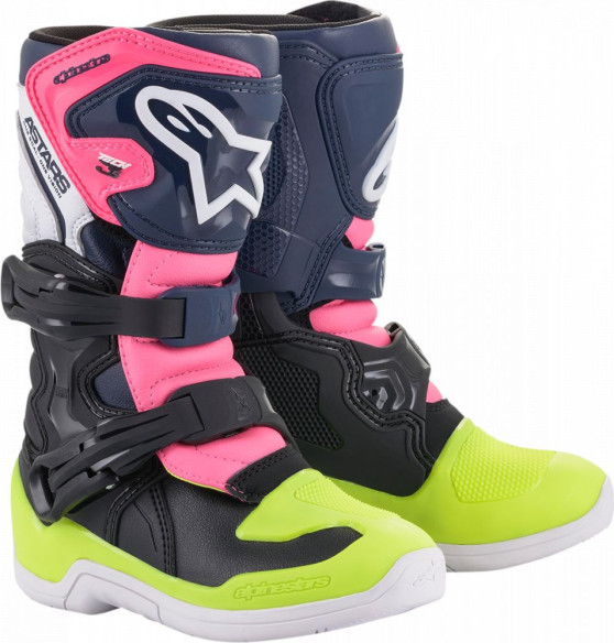 Cizme Enduro Copii/Adolescenti Tech 3S Multicolor/Roz