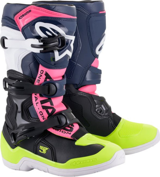 Cizme Enduro Copii/Adolescenti Tech 3S Multicolor/Roz