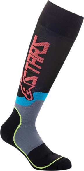 Sosete Enduro Copii Plus 2 Black/Yellow/Coral