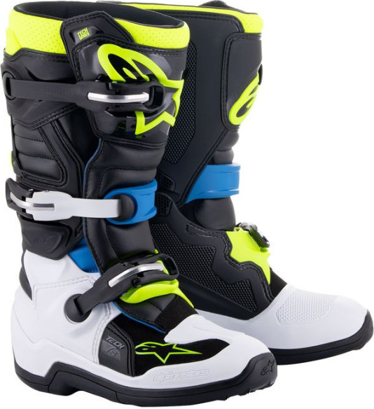 Cizme Moto Enduro Copii Tech 7S Black/Blue/Yellow