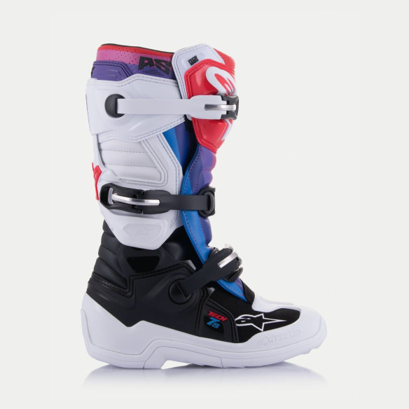 Cizme Moto Enduro/MX Tech 7 S Youth White/Black/Rainbow 24