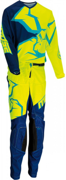 Pantaloni Enduro Copii Qualifier Bleumarin/Galben/Teal