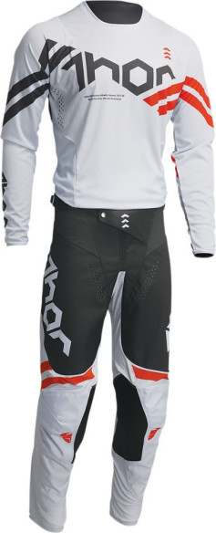 Pantaloni Enduro Copii Pulse Cube Light Gray/Red Orange