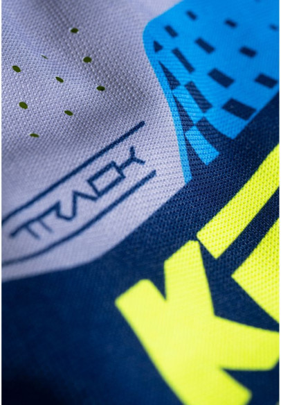 Pantaloni Moto MX/Enduro Copii Track Focus Navy/Grey/Blue/Yellow Fluo