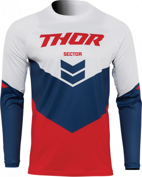 Tricou Enduro Copii Sector Chev Red/Navy