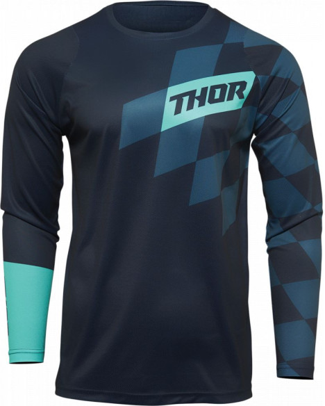 Tricou Moto MX Copii Sector Birdrock Midnight Blue/Mint