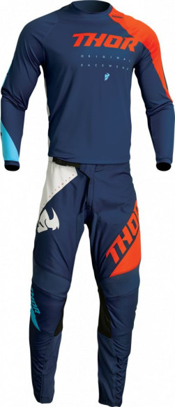 Tricou Moto Enduro Copii Sector Edge Navy/Orange 23