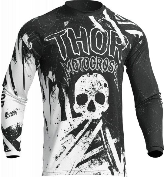 Tricou Moto Enduro Copii Sector Gnar Black/White 23