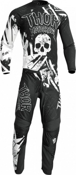 Tricou Moto Enduro Copii Sector Gnar Black/White 23