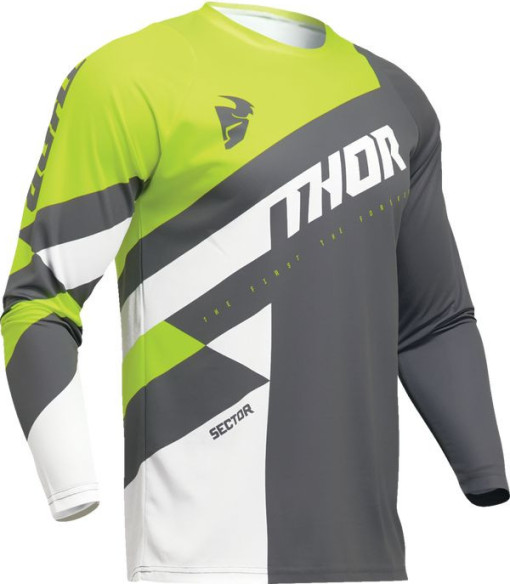 Tricou Moto Mx/Enduro Copii Sector Checker Charcoal/Acid 2024