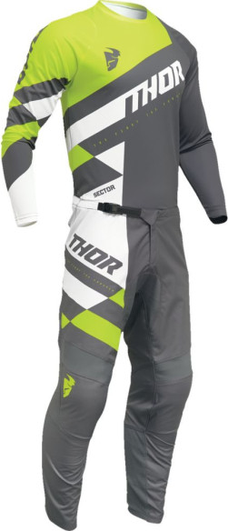 Tricou Moto Mx/Enduro Copii Sector Checker Charcoal/Acid 2024