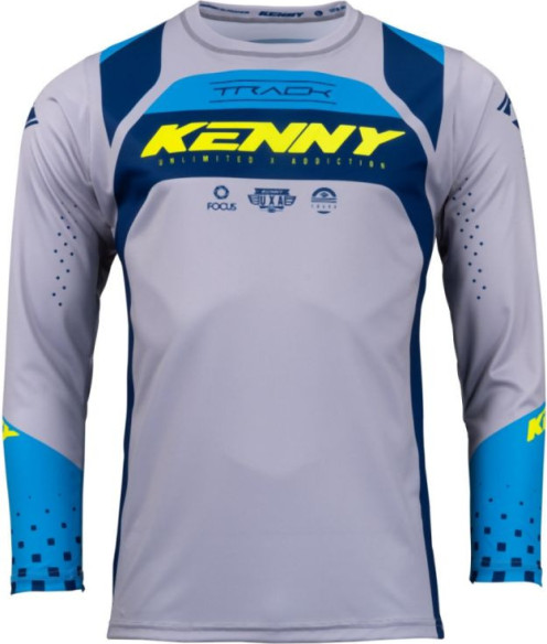 Tricou Moto MX/Enduro Copii Track Navy Blue/Grey/Yellow Fluo