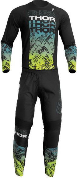 Combo Moto Tricou + Pantaloni Sector Atlas Black/Teal 23