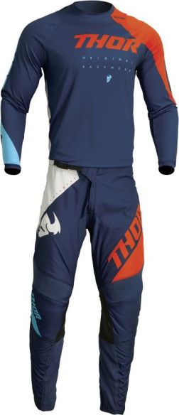 Combo Moto Tricou + Pantaloni Sector Edge Navy/Red Orange 23