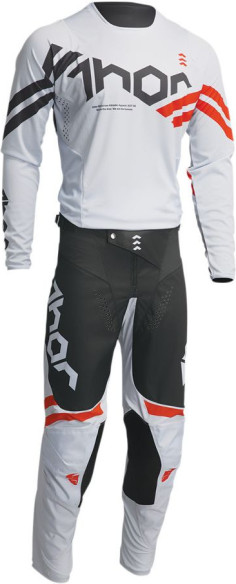 Combo Moto Tricou + Pantaloni Pulse Cube Light Gray/Red Orange 23