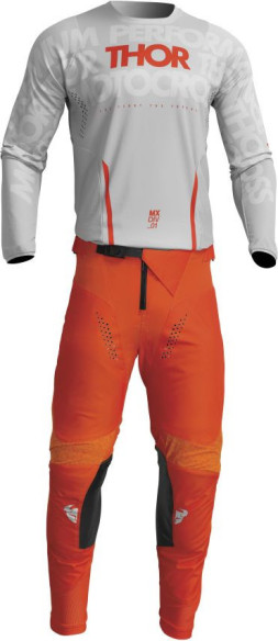 Combo Moto Tricou + Pantaloni Pulse Mono Light Gray/Orange 23