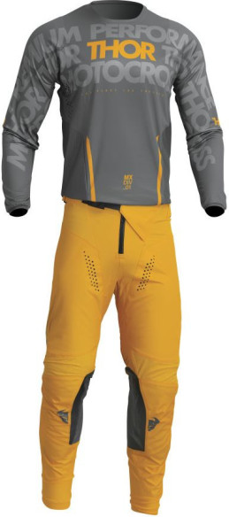 Combo Moto Tricou + Pantaloni Pulse Mono Dark Gray/Yellow 23