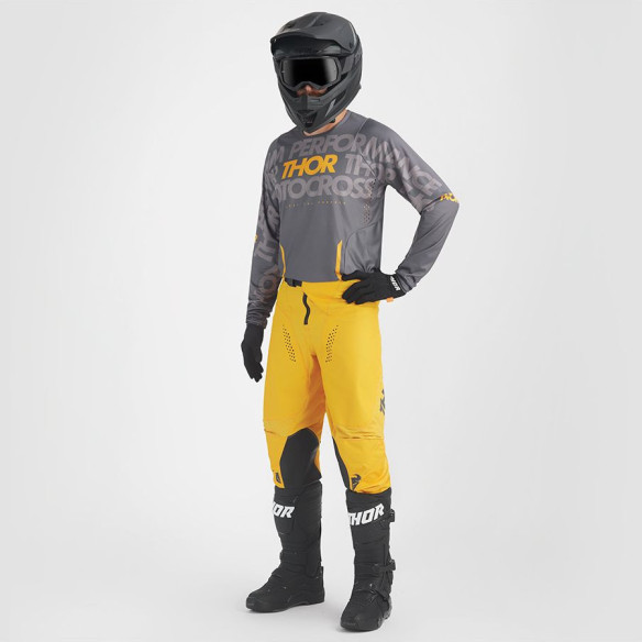 Combo Moto Tricou + Pantaloni Pulse Mono Dark Gray/Yellow 23
