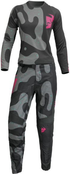 Combo Moto Tricou + Pantaloni Dama Sector Disguise Gray/Flo Pink 23