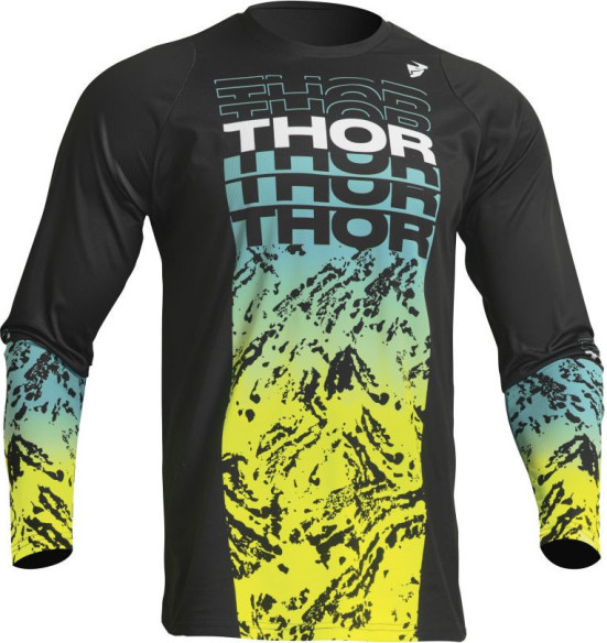 Combo Moto Tricou + Pantaloni Copii Sector Racewear Atlas Black/Teal 23