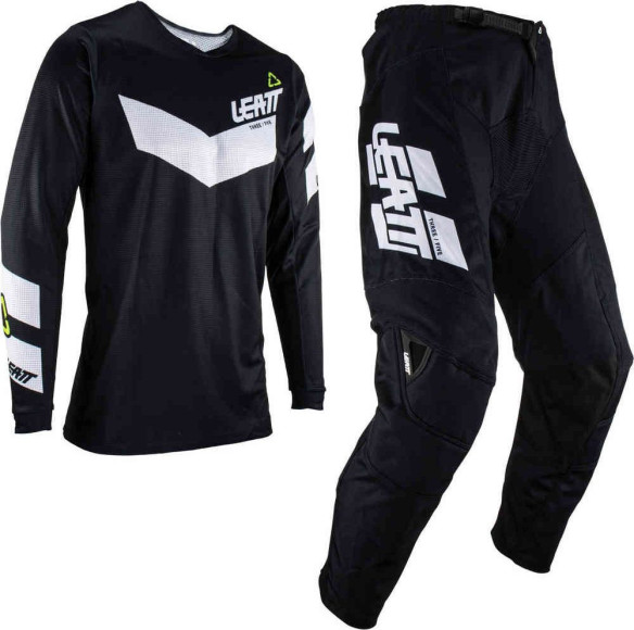 Combo Tricou + Pantaloni Ride Kit Moto 3.5 Black/White