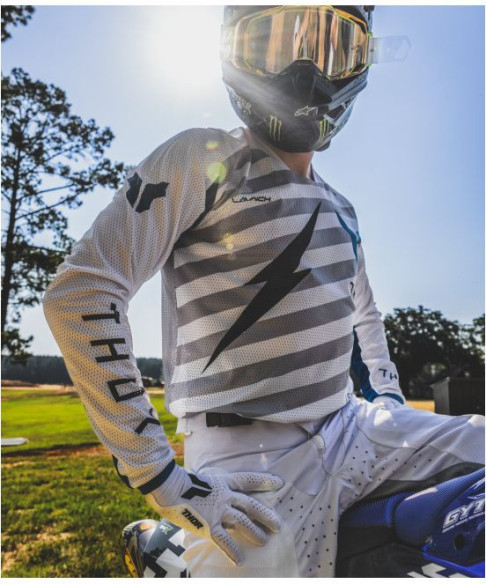 Combo Tricou + Pantaloni Thor Launchmode Vented Raid White/Gray