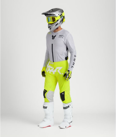 Combo Tricou + Pantaloni Thor Sportmode Riot White/Acid