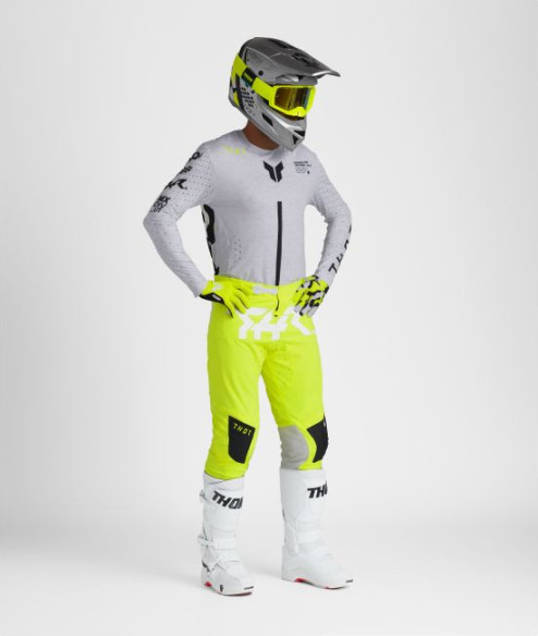 Combo Tricou + Pantaloni Thor Sportmode Riot White/Acid