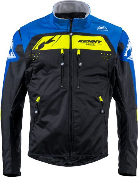 Geaca Moto MX/Enduro Softshell Black/Blue/Yellow 25