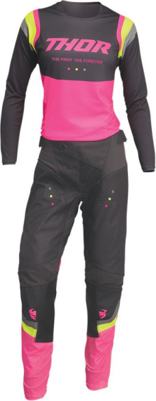 Pantaloni Enduro Dama Pulse Rev Charcoal/Fluo Pink