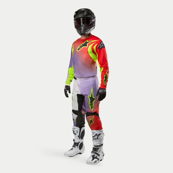 Pantaloni Moto Enduro/MX Fluid Lucent White/Red/Yellow Fluo 24