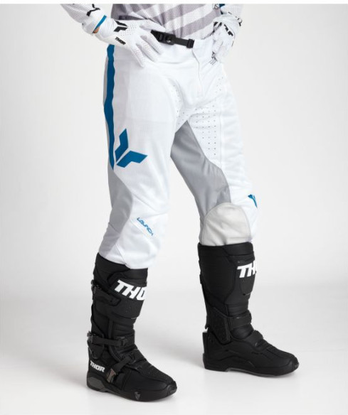 Pantaloni Moto MX/Enduro Launchmode Vented Raid White/Gray 25
