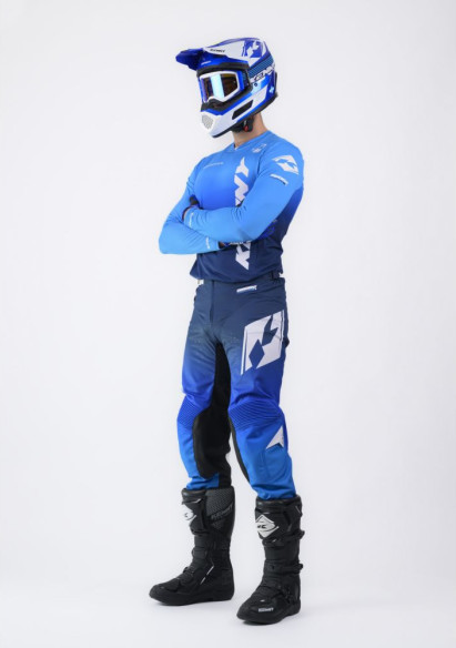 Pantaloni Moto MX/Enduro Performance Gradient Black/Blue/White 25