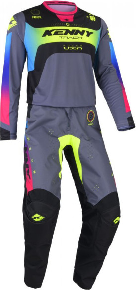 Pantaloni Moto MX/Enduro Track Focus Neon Grey/Black/Yellow/Blue/Pink 25