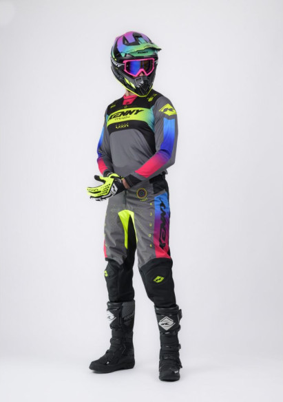 Pantaloni Moto MX/Enduro Track Focus Neon Grey/Black/Yellow/Blue/Pink 25